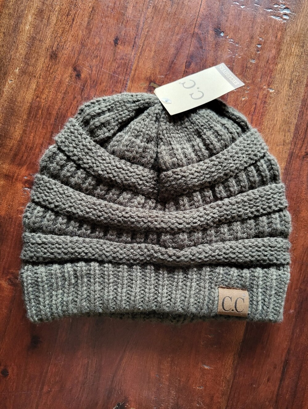 CC Olive Green Knit Beanie